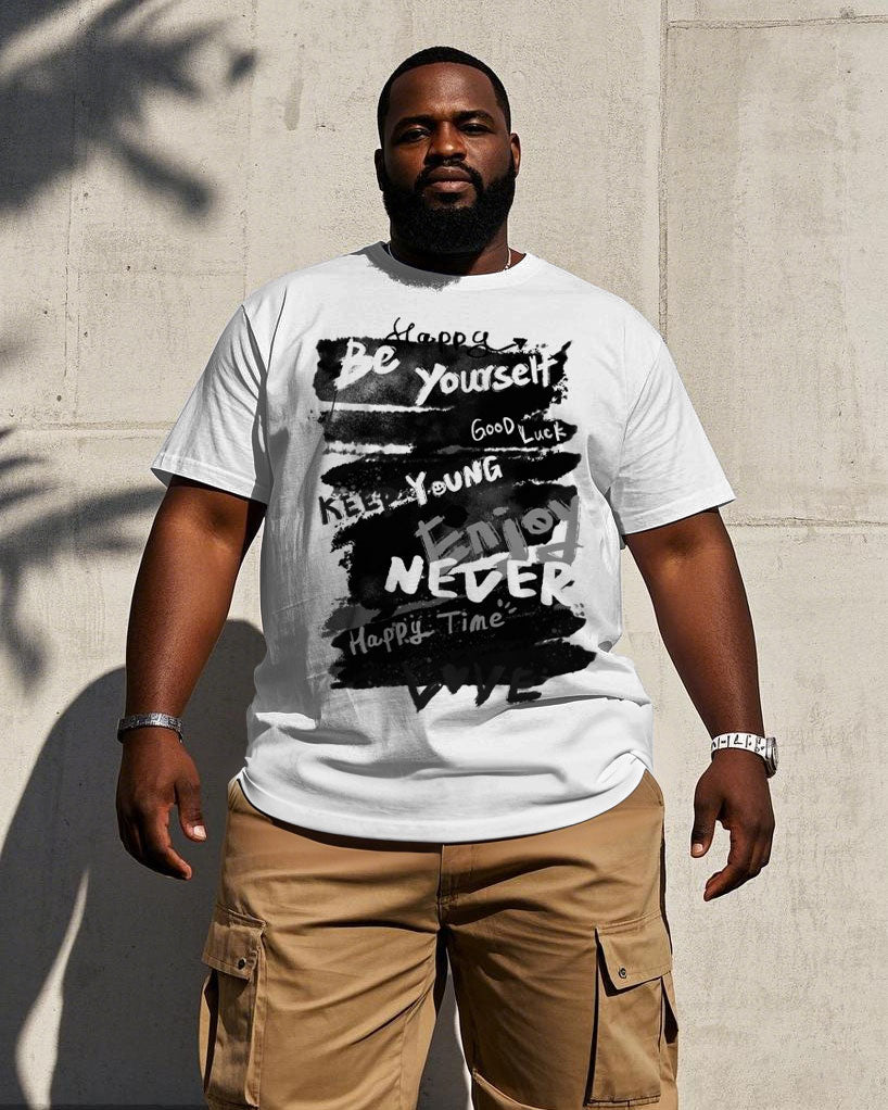 Big & Tall White Graphic Graffiti Jeans for big men view 1