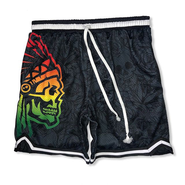 Big & Tall Streetwear Skull Athletic Shorts for big men