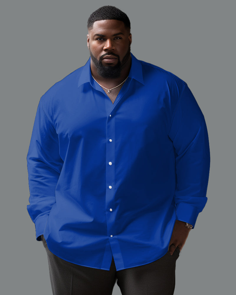 Big & Tall Solid Color Long Sleeve Shirt for big men view 3