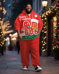 Big & Tall Graphic Hoodie Sweatpants Set for big men view 1
