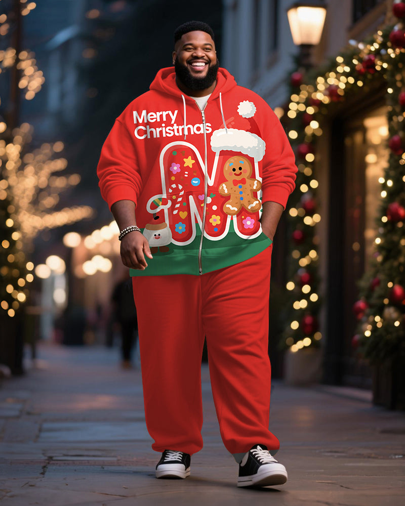 Big & Tall Graphic Hoodie Sweatpants Set for big men view 1