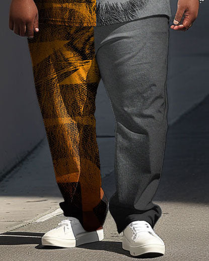 Big & Tall Graphic Streetwear Two-piece Set for big men view 3