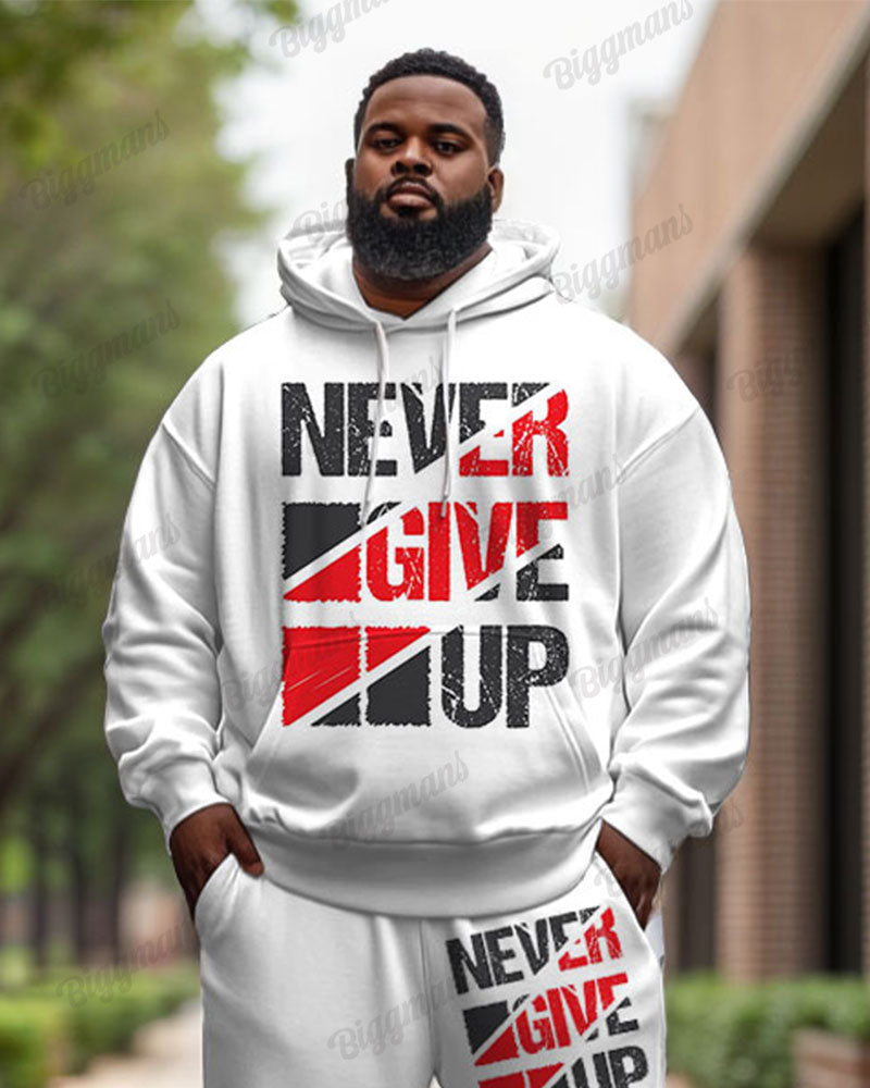 Big & Tall Graphic Hoodie Sweatpants Set for big men view 2