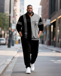 Big & Tall Colorblock Striped Two-piece Set for big men view 1