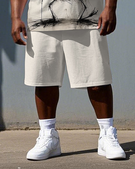 Big & Tall Graphic T-Shirt Shorts Set for big men view 3