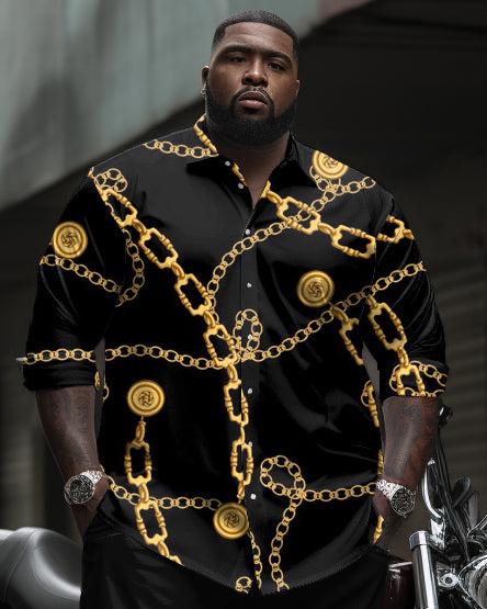 Big & Tall Business Casual Streetwear Two-piece Set for big men view 2