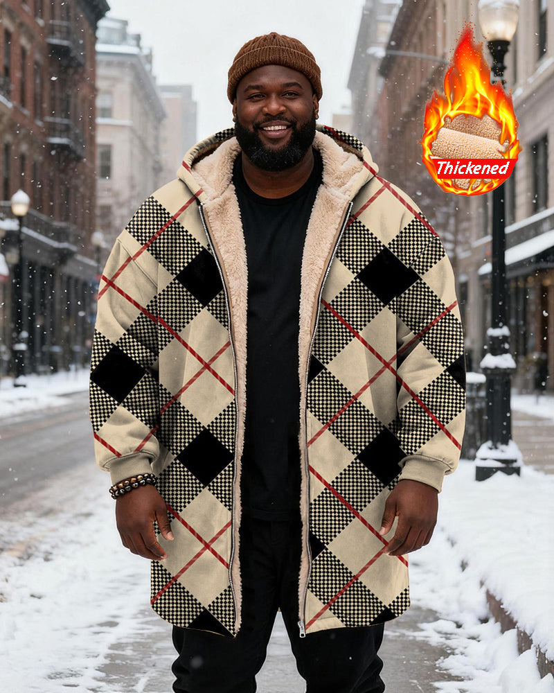 Big & Tall Black Plaid Hoodie for big men view 1