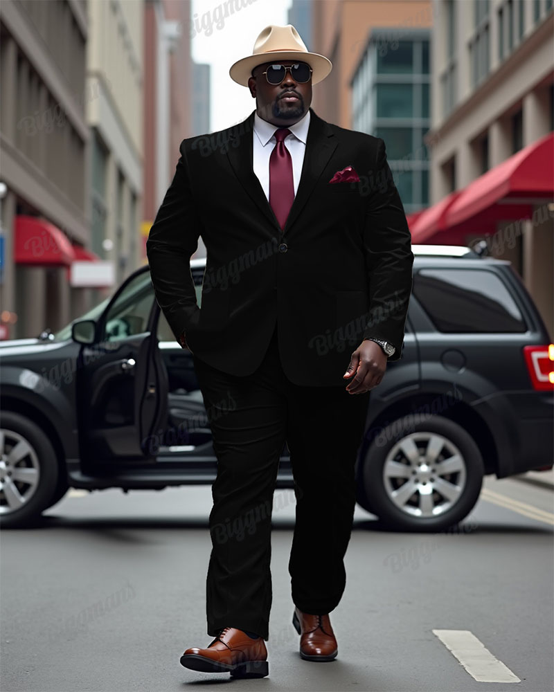 Big & Tall Solid Color Two-piece Set for big men view 1