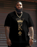 Big & Tall Graphic Streetwear T-Shirt Shorts Set for big men view 2