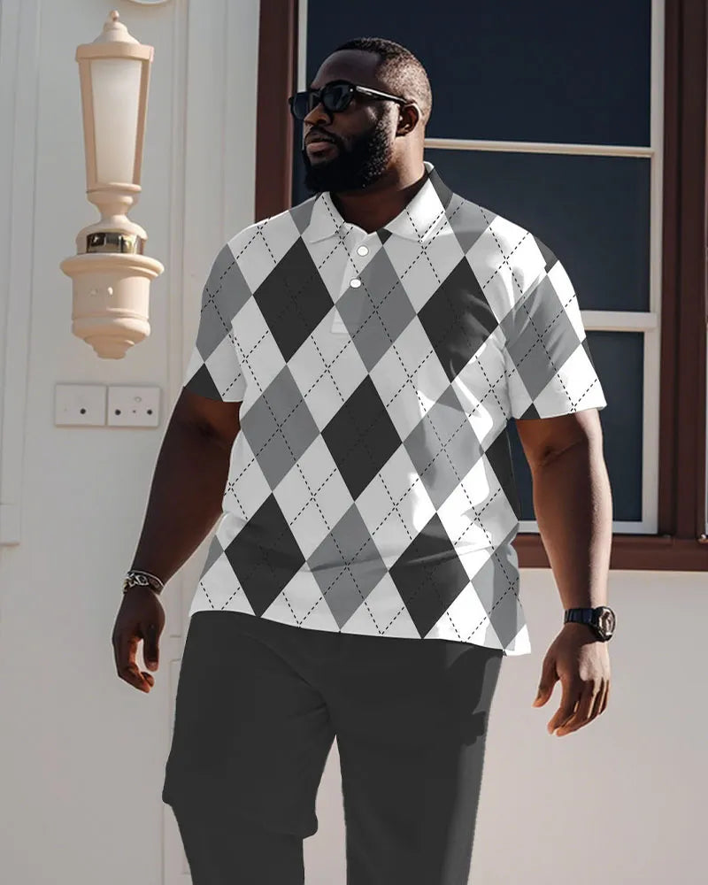 Big & Tall Gray Plaid Jeans for big men view 2