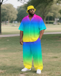 Big & Tall Gradient T-Shirt Pants Set for big men view 1