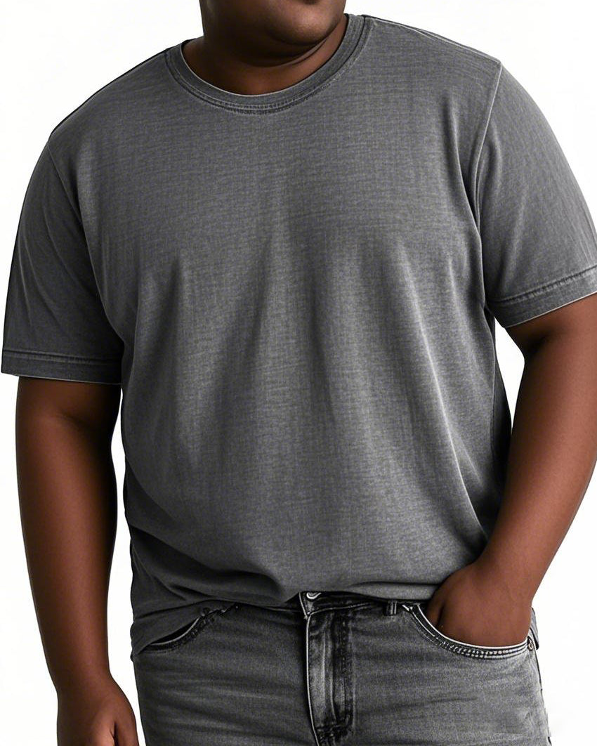 Big & Tall Washed Solid Color T-Shirt for big men view 3