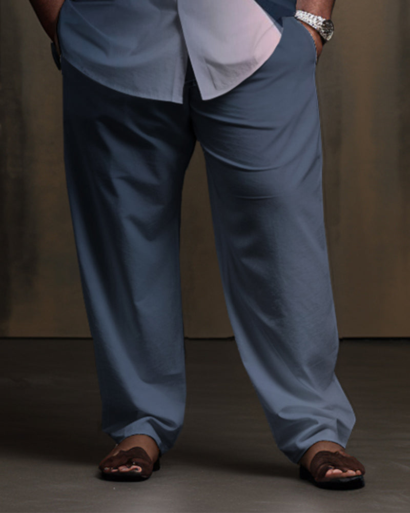 Big & Tall Geometric Business Casual Two-piece Set for big men view 3