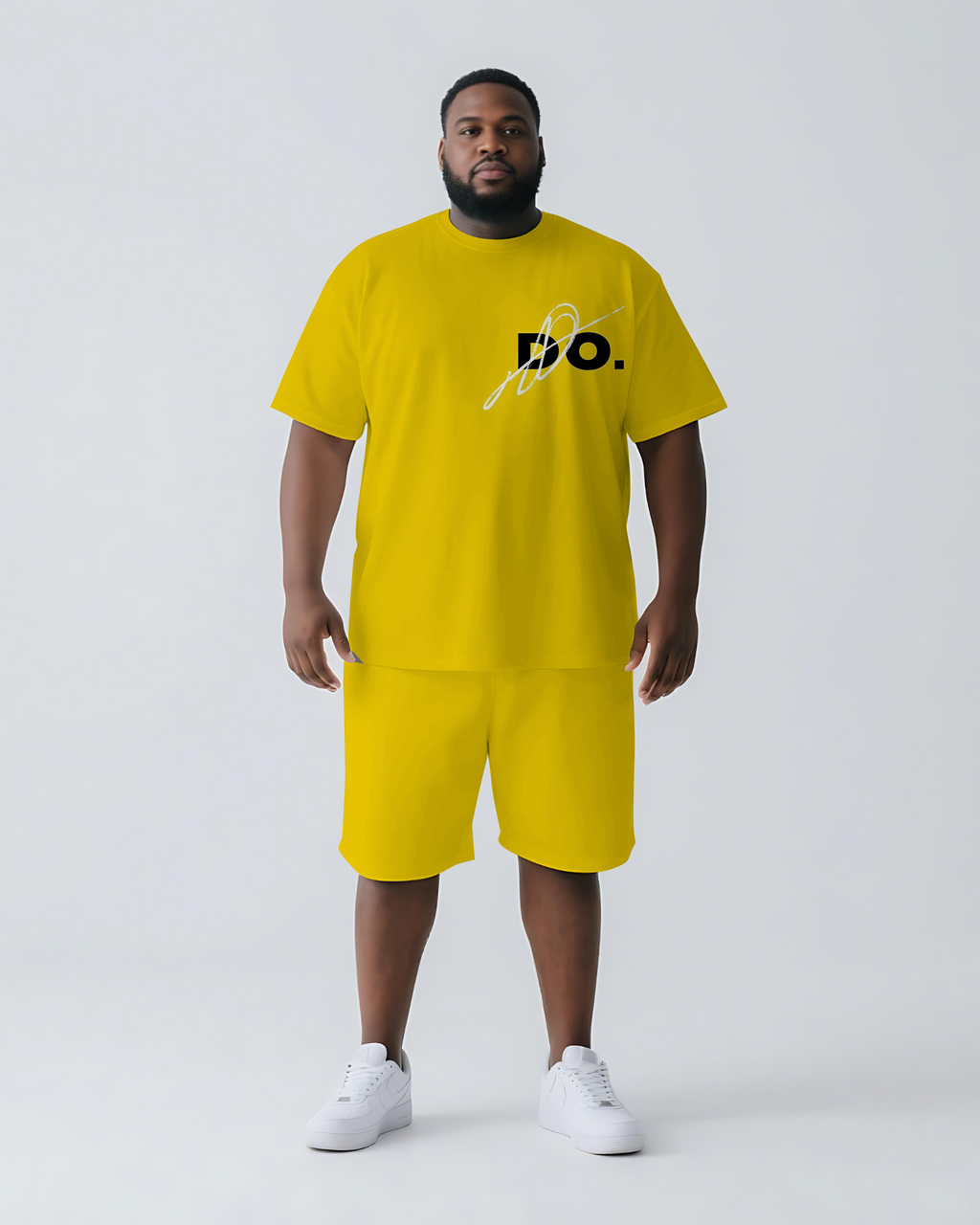 Big & Tall Graphic Streetwear Two-piece Set for big men view 2