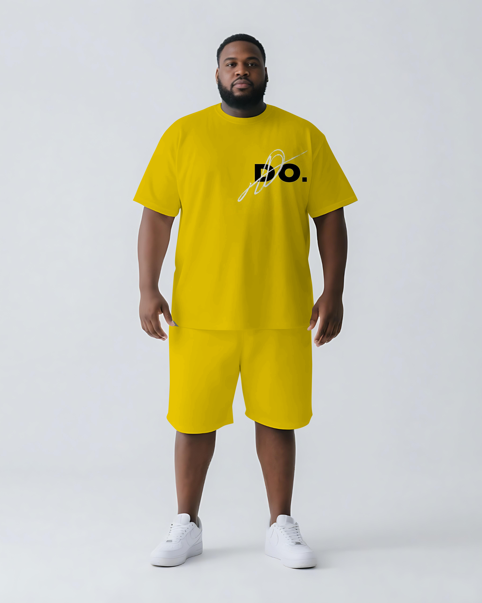 Big & Tall Graphic Streetwear Two-piece Set for big men view 2
