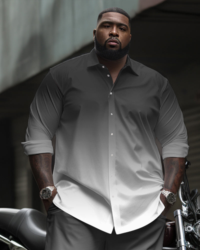 Big & Tall Gray Gradient Two-piece Set for big men view 4