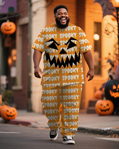 Big & Tall Graphic Graffiti T-Shirt Pants Set for big men view 1