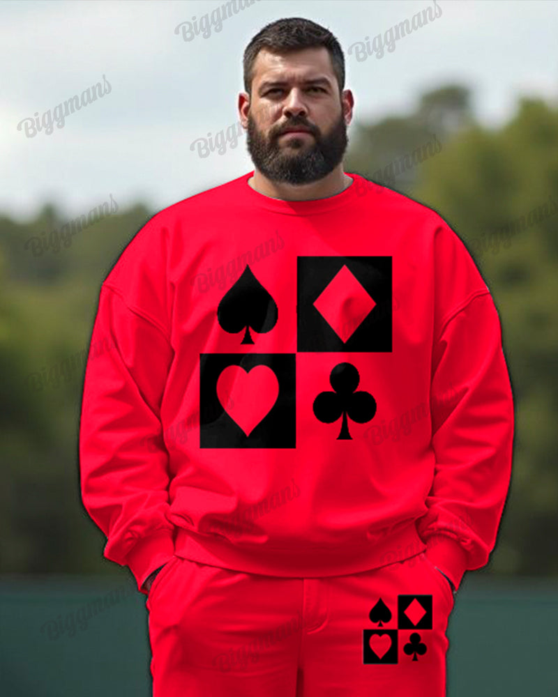 Big & Tall Graphic Hoodie Sweatpants Set for big men view 2