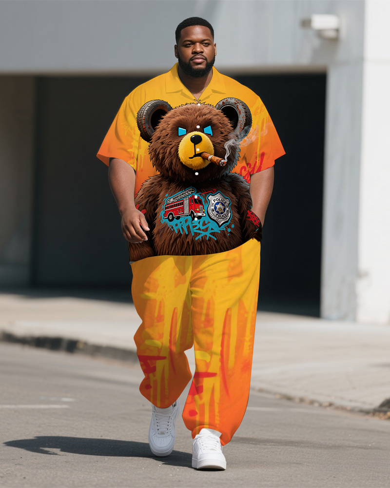 Big & Tall Gradient T-Shirt Pants Set for big men view 1