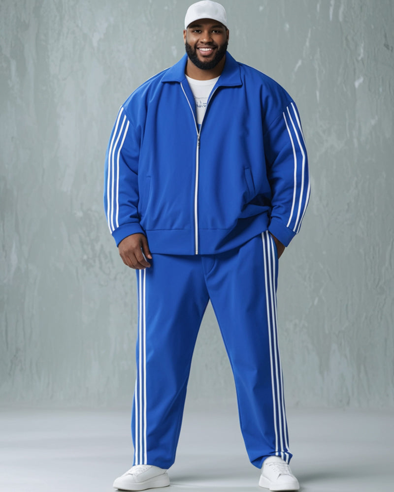 Big & Tall Colorblock Shirt Pants Set for big men view 1