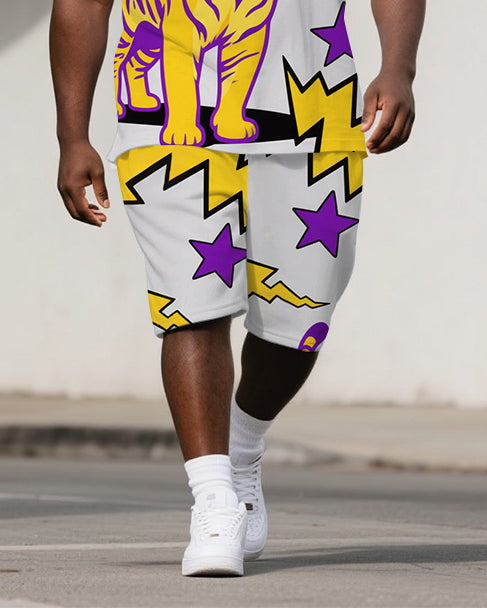 Big & Tall Streetwear Polo Shorts Set for big men view 3