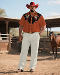 Big & Tall Western Denim Graphic T-Shirt Pants Set for big men view 1