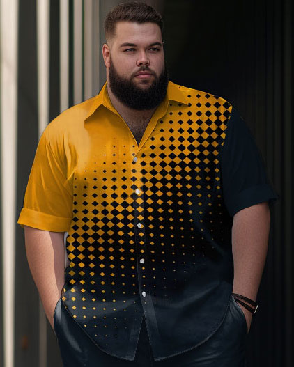 Big & Tall Gradient Geometric Jeans for big men view 2