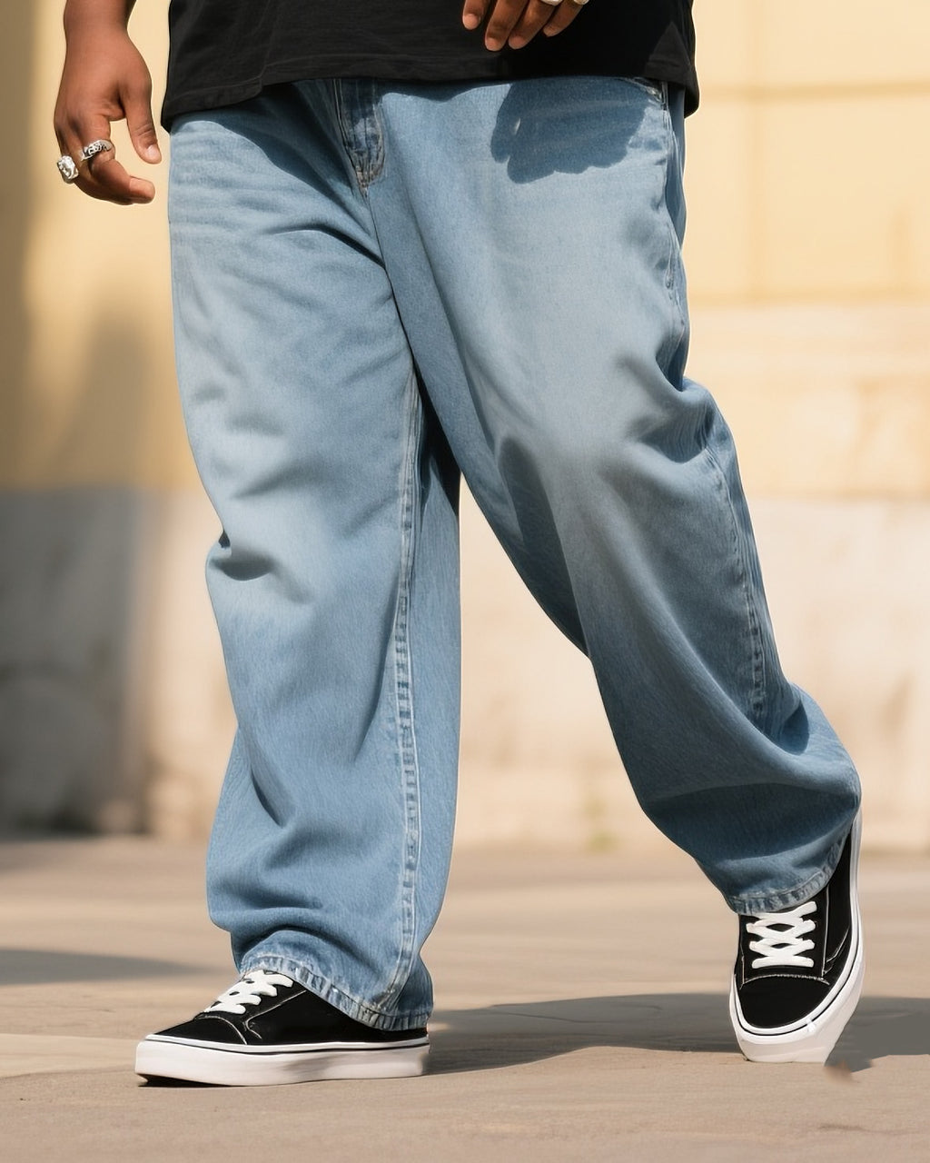 Big & Tall Denim Graphic Vintage T-Shirt Pants Set for big men view 3