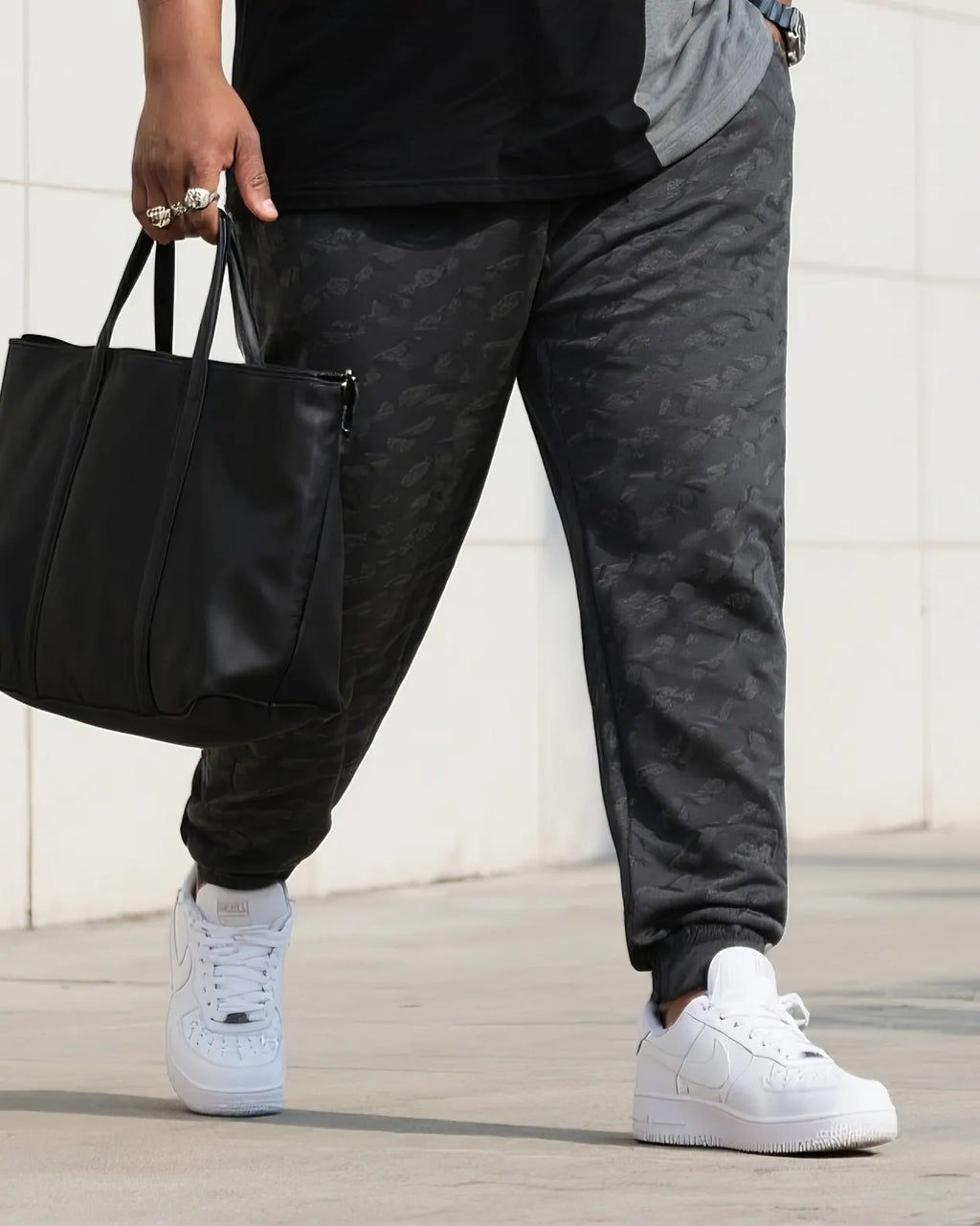 Big & Tall Streetwear Two-piece Set for big men view 3