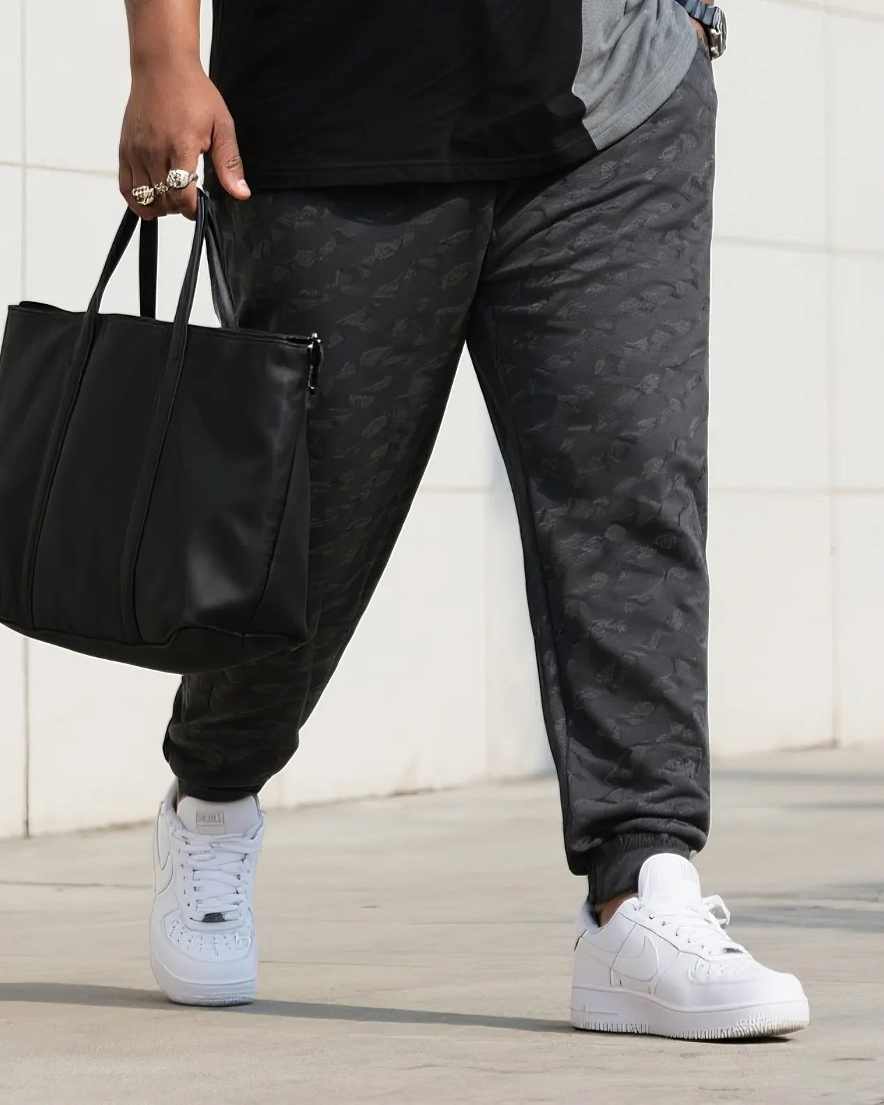 Big & Tall Streetwear Two-piece Set for big men view 3