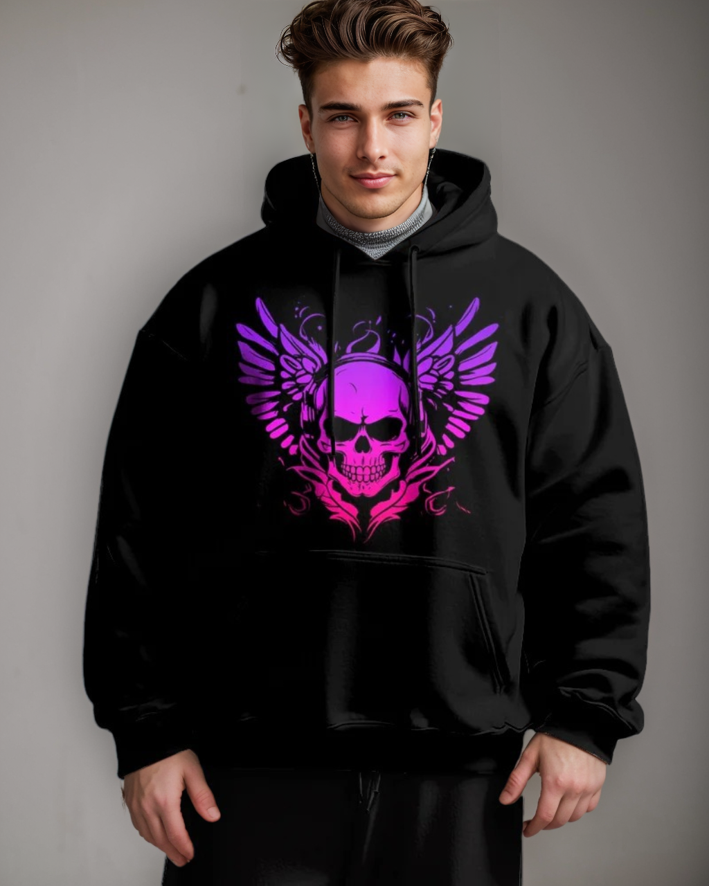 Big & Tall Skull Hoodie for big men view 1
