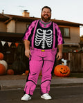 Big & Tall Pink Skull T-Shirt Pants Set for big men view 1
