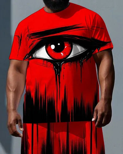 Big & Tall Graphic T-Shirt Shorts Set for big men view 2