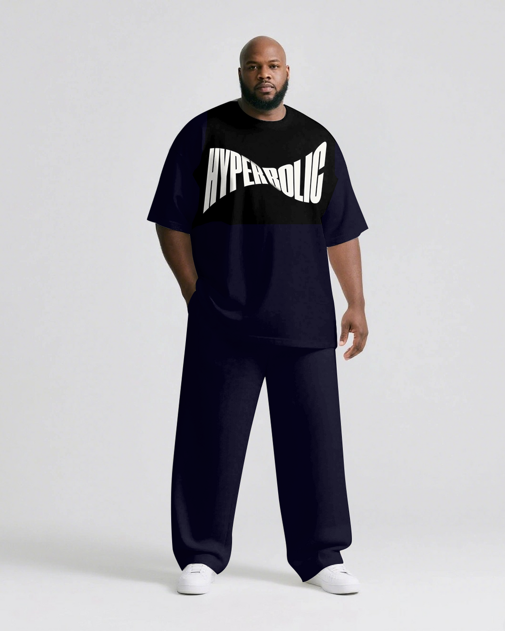 Big & Tall Streetwear T-Shirt Pants Set for big men view 1
