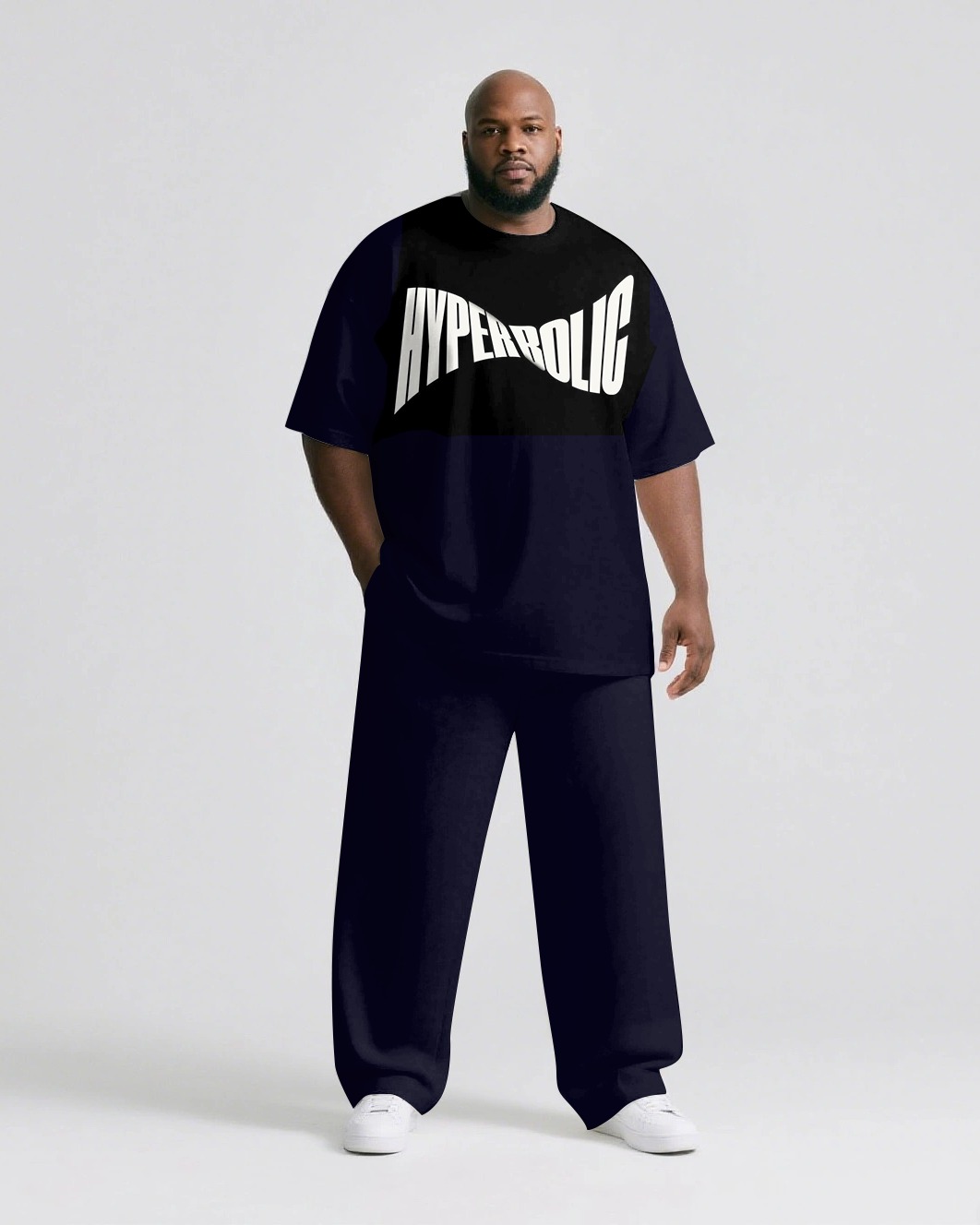 Big & Tall Streetwear T-Shirt Pants Set for big men view 1