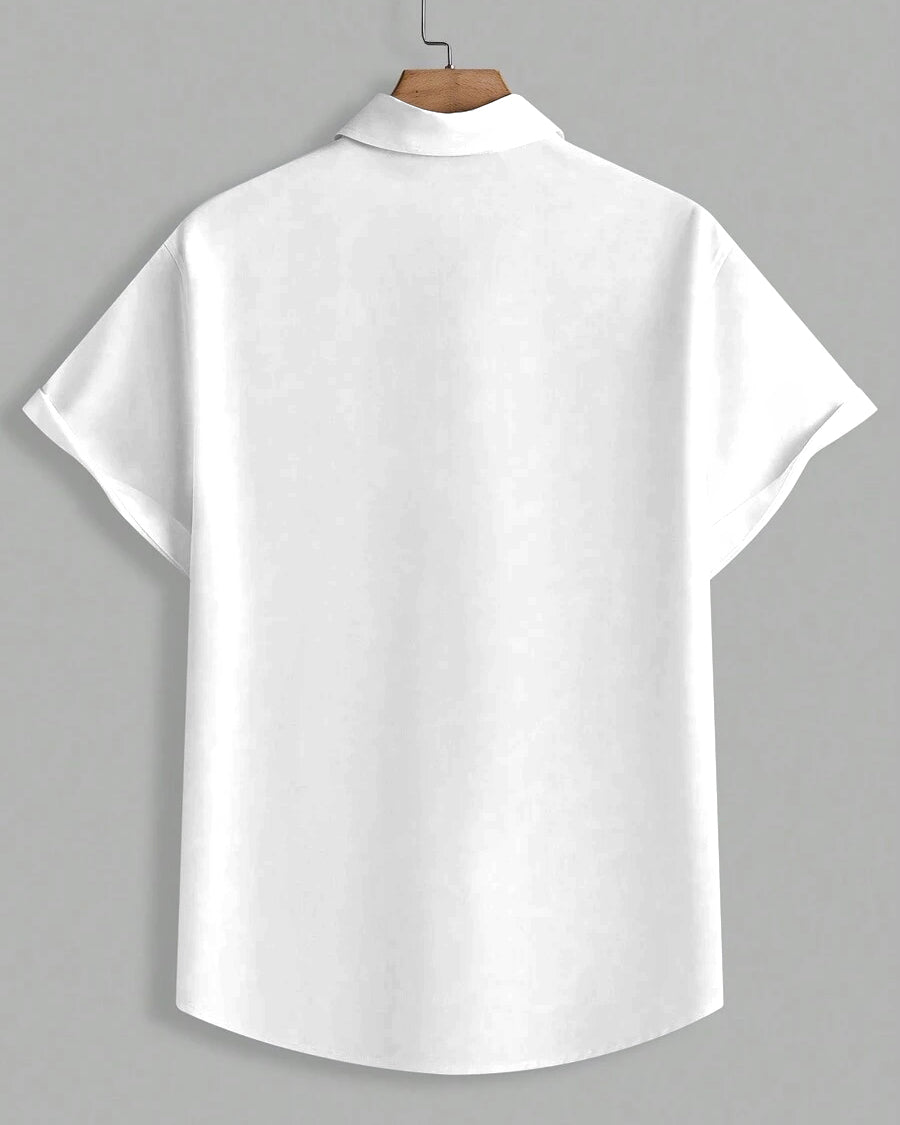 Big & Tall White Striped Graphic Short Sleeve Shirt for big men view 3