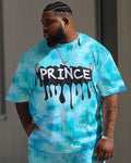 Big & Tall Graphic Streetwear Two-piece Set for big men view 2