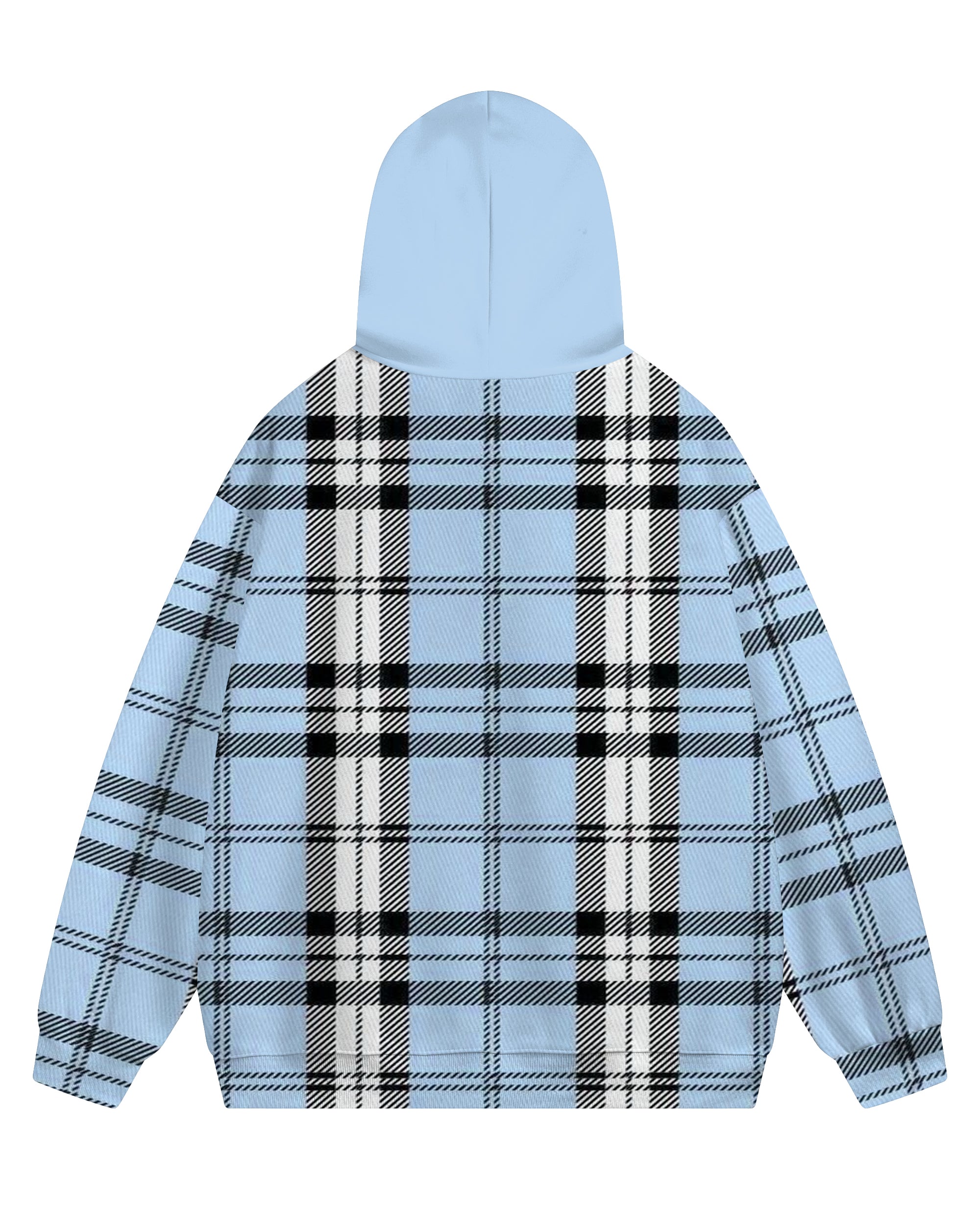 Big & Tall Blue Plaid Hoodie for big men view 5