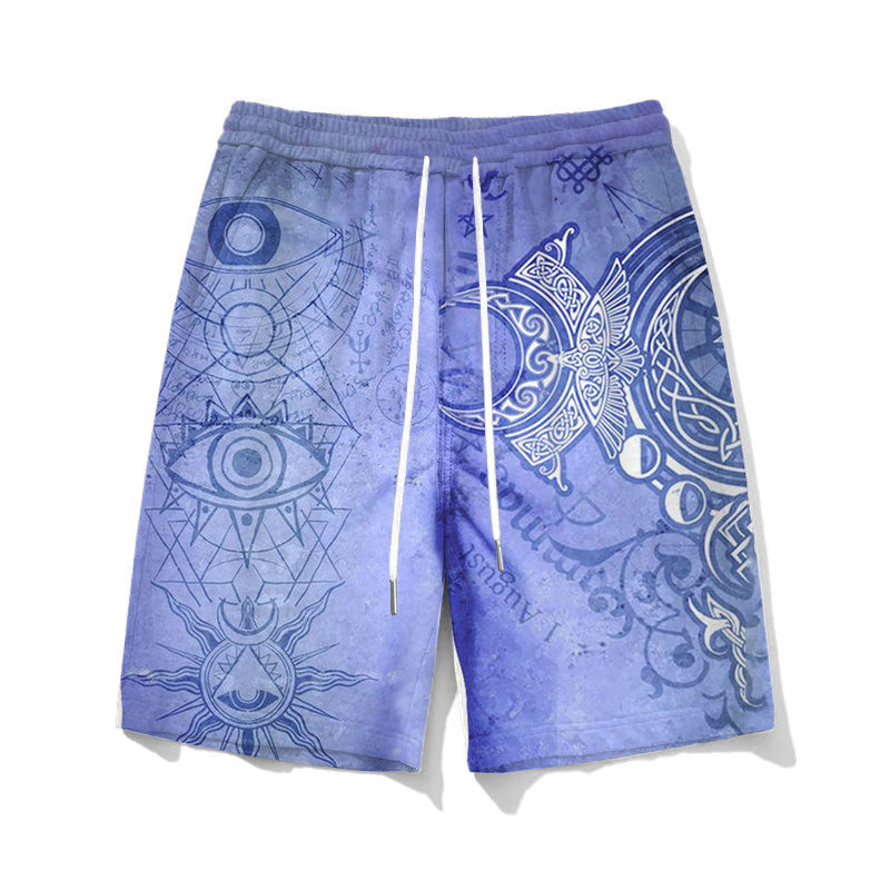 Big & Tall Blue Graphic T-Shirt Shorts Set for big men view 3
