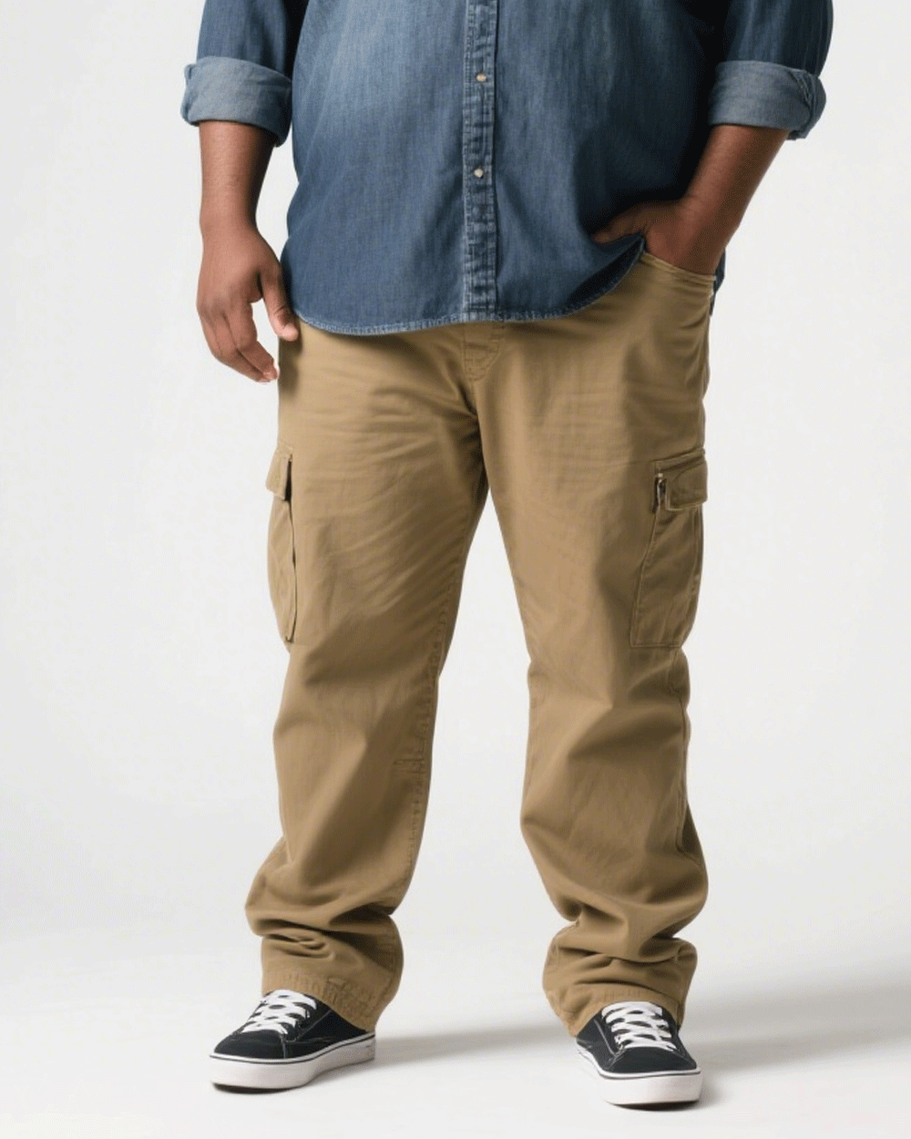 Big & Tall Khaki T-Shirt Pants Set for big men view 2