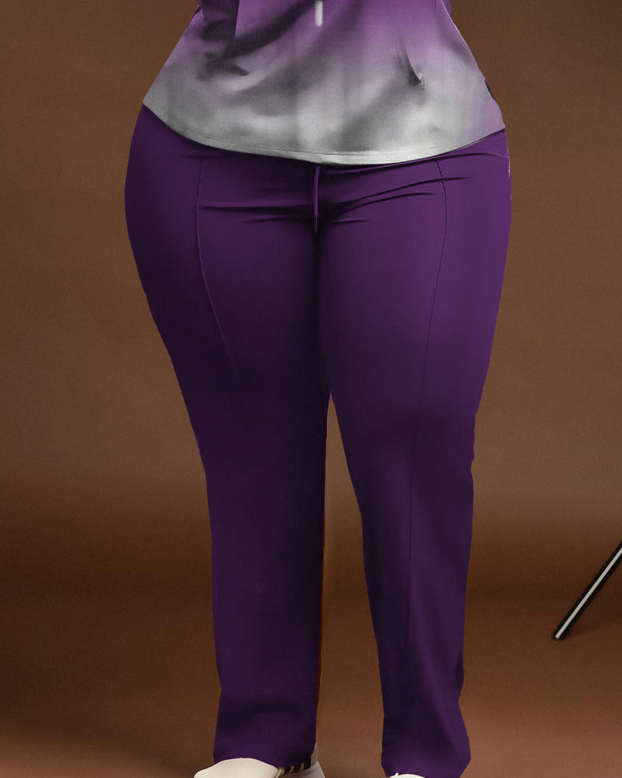Big & Tall Purple Gradient Hoodie Sweatpants Set for big men view 3