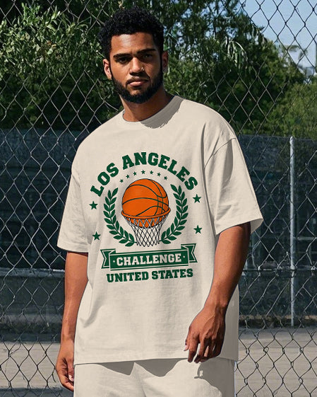 Big & Tall Graphic T-Shirt Pants Set for big men view 2