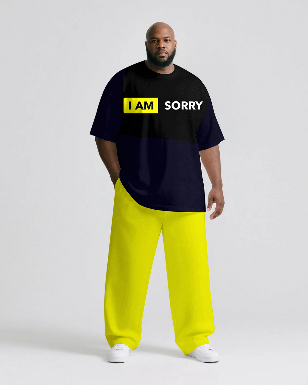Big & Tall Streetwear T-Shirt Pants Set for big men view 2