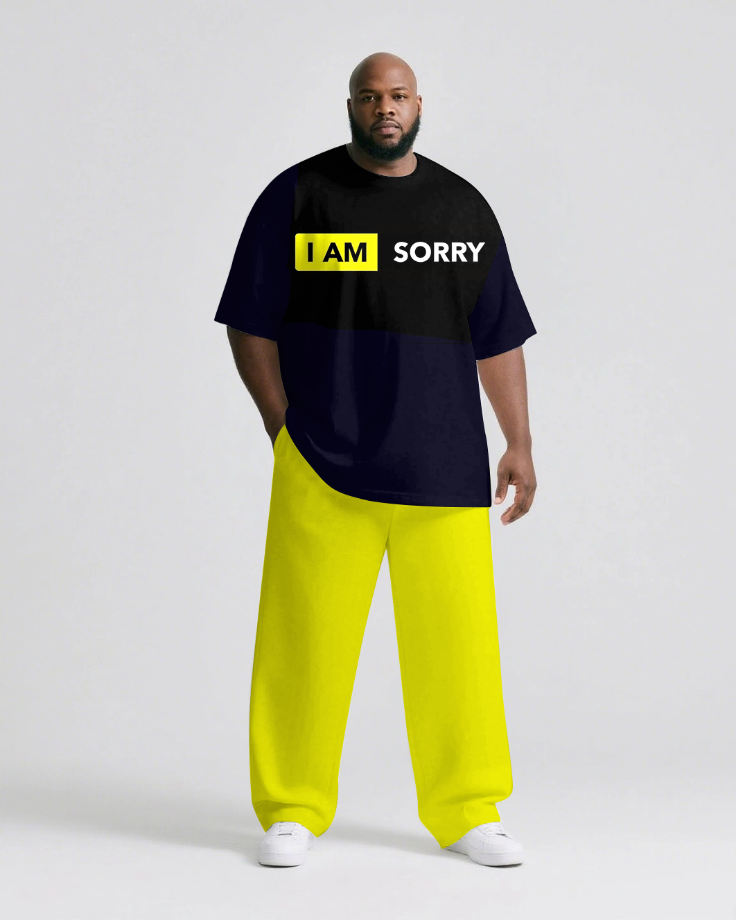 Big & Tall Streetwear T-Shirt Pants Set for big men view 2