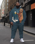 Big & Tall Graphic Hoodie Sweatpants Set for big men view 1