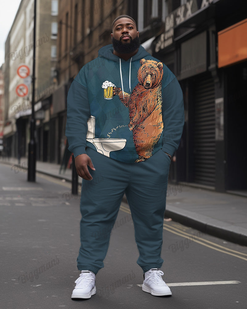 Big & Tall Graphic Hoodie Sweatpants Set for big men view 1
