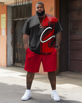 Big & Tall Graphic T-Shirt Shorts Set for big men view 1
