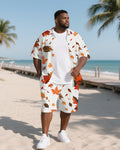 Big & Tall Hawaiian T-Shirt Shorts Set for big men view 1