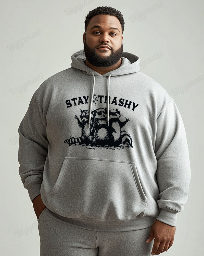 Big & Tall Graphic Hoodie Sweatpants Set for big men view 2