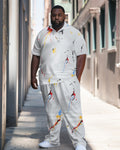 Big & Tall Graffiti Polo Pants Set for big men view 1